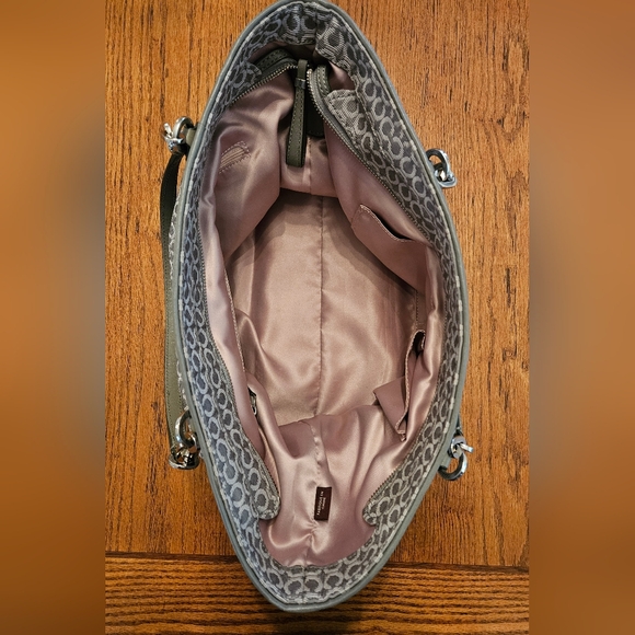 Coach Gray Madison East West Leather Trim Tote Bag w/ "C" - Picture 9 of 13